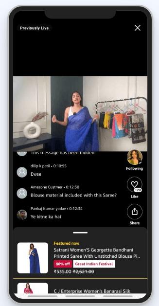 Fashion influencer Apoorva Mishra showcases sarees in her livestream