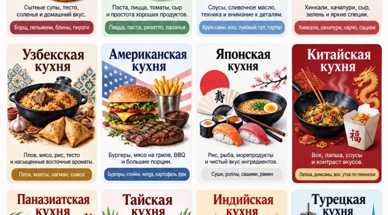 Топ-12 популярных кухонь в ресторанах России: чем они отличаются друг от друга