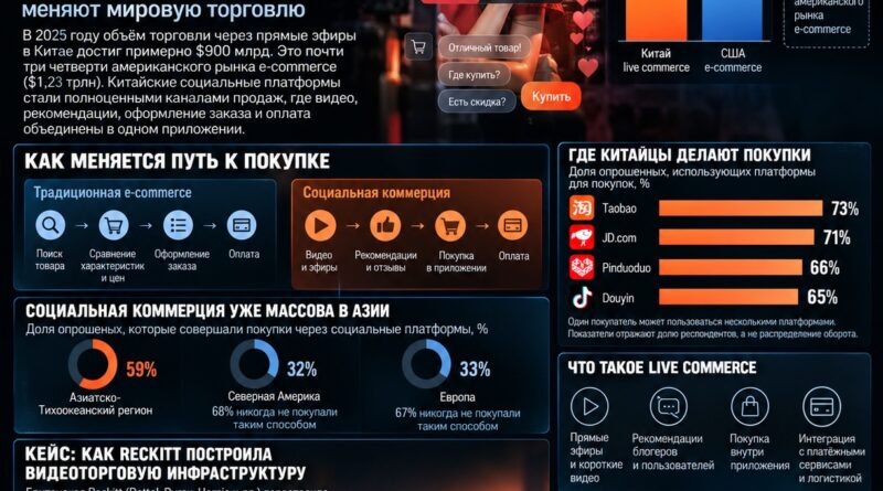 Китайский live commerce достиг $900 млрд в 2025